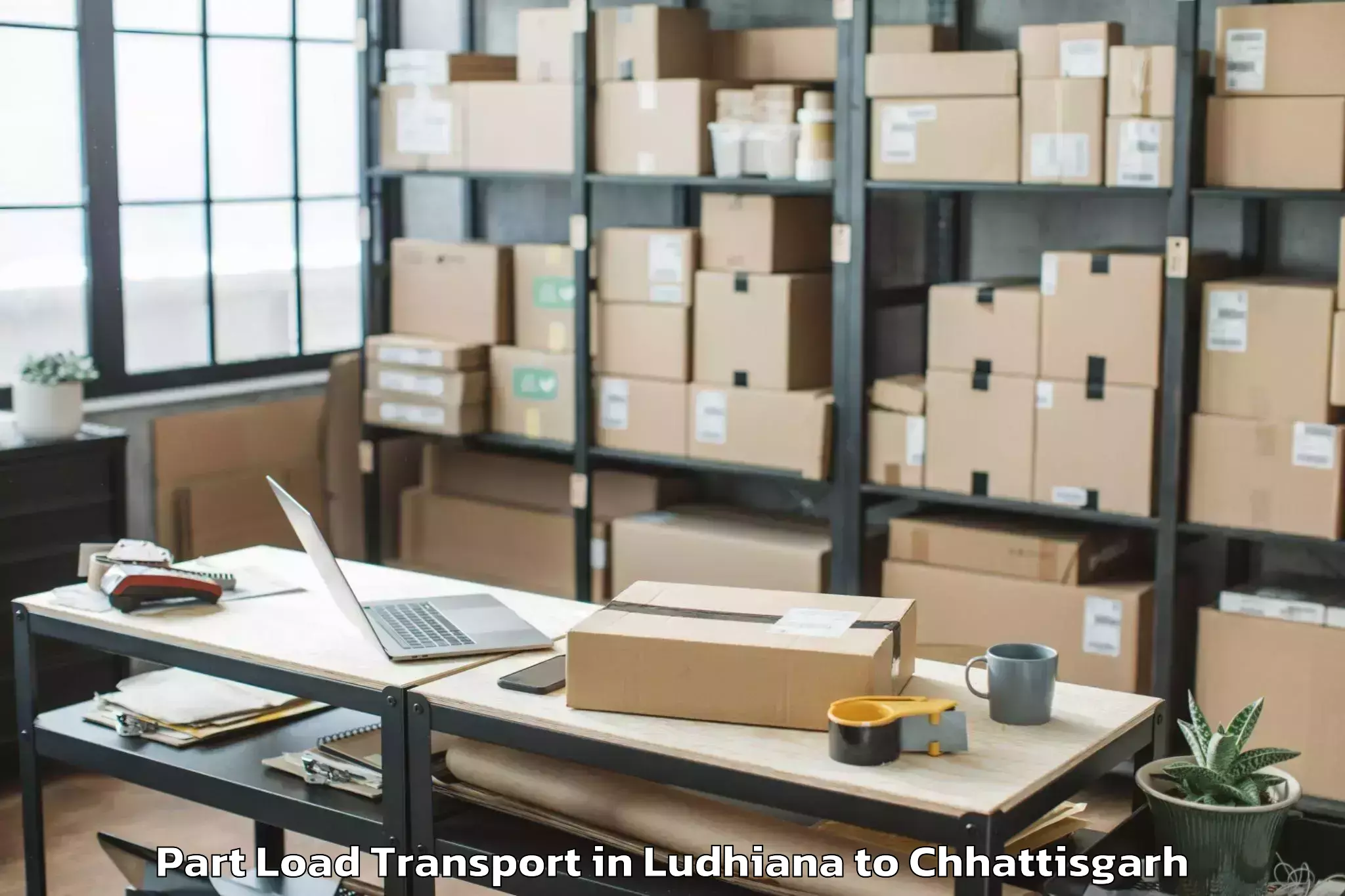 Affordable Ludhiana to City Center Mall Raipur Part Load Transport